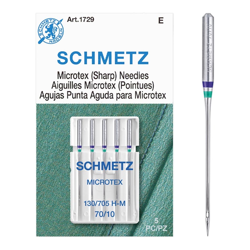 SCHMETZ Microtex Sharp Sewing Machine Needles - Quilting & Topstitching Supplies, Size 70/10, 5-Needle Card, Pack of 1 - Image 4